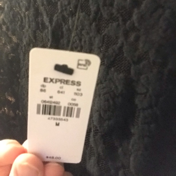 Express NWT Fitted Black Lace Crew Neck Tank - Picture 8 of 12